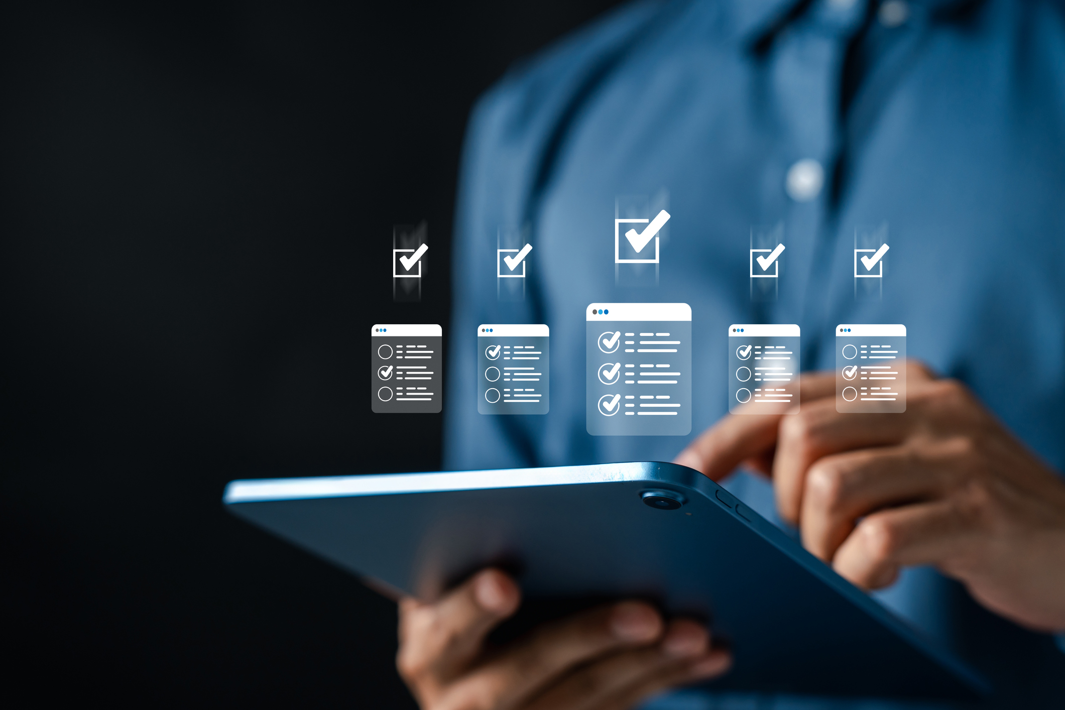 Digital compliance checklist on tablet device